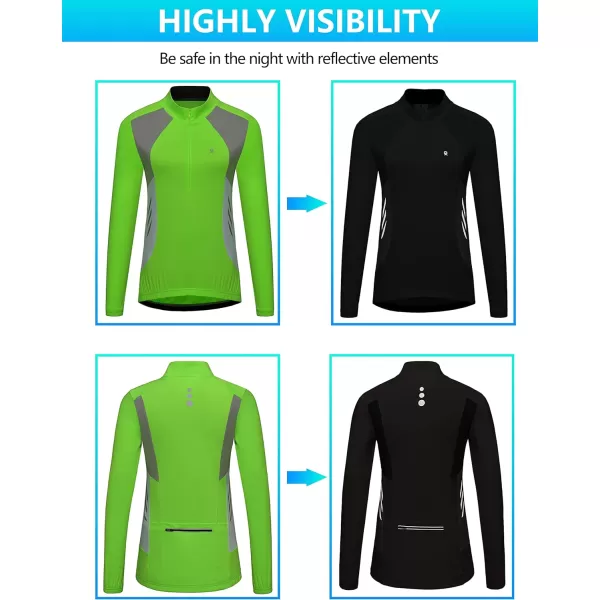 Little Donkey Andy Women's Half Zip Cycling Jerseys Long Sleeve Bike Shirts Running Hiking Breathable 4 Rear Pockets