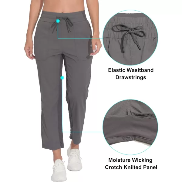 Little Donkey Andy Women's Lightweight Capri Pants Stretch Quick Dry Golf Pants Elastic Waist with Drawstring for Hiking