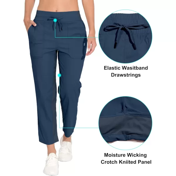 Little Donkey Andy Women's Lightweight Capri Pants Stretch Quick Dry Golf Pants Elastic Waist with Drawstring for Hiking