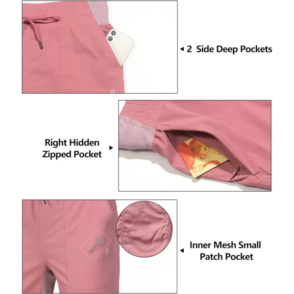 Little Donkey Andy Women's Lightweight Capri Pants Stretch Quick Dry Golf Pants Elastic Waist with Drawstring for Hiking