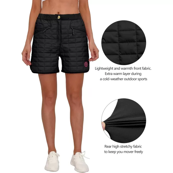 Little Donkey Andy Womens Lightweight Quilted Puffer Shorts Winter Warm Outdoor Hiking Running