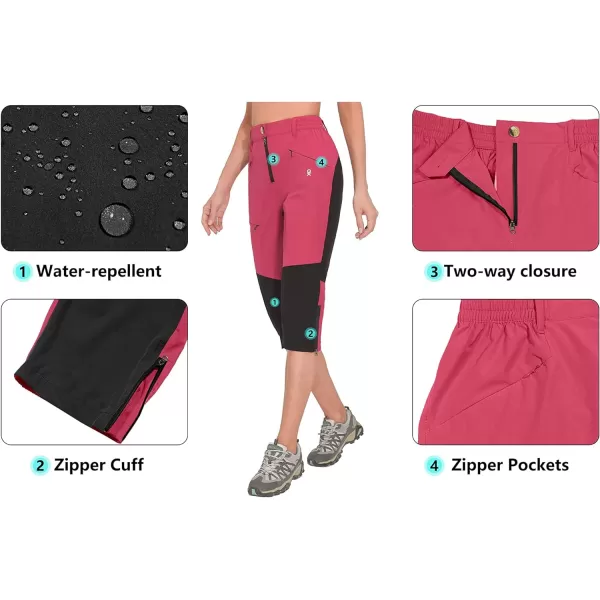 Little Donkey Andy Women's Quick Dry Capri 3/4 Hiking Lightweight Stretch Water-Resistant Pants Golf Casual