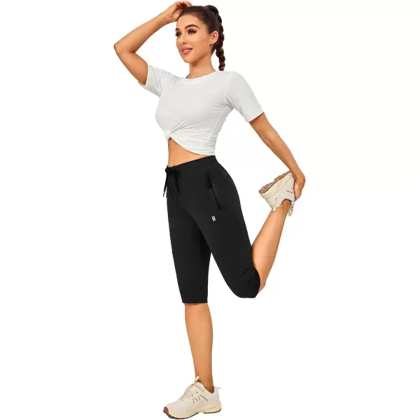 Little Donkey Andy Women's Quick Dry Cool Capri Pants Stretch Lightweight Drawstring Hiking Running Track Workout