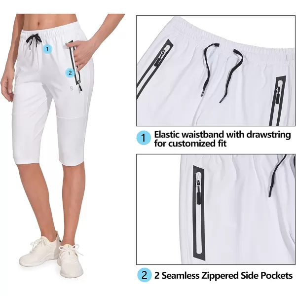 Little Donkey Andy Women's Quick Dry Cool Capri Pants Stretch Lightweight Drawstring Hiking Running Track Workout