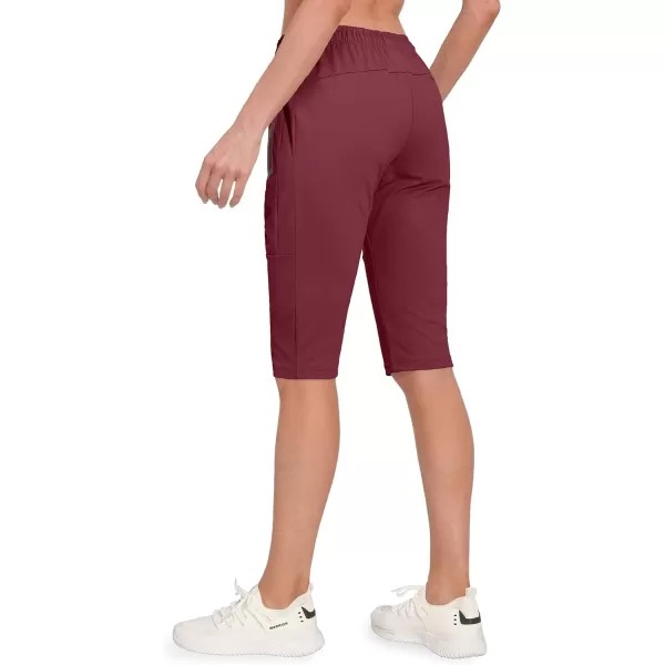 Little Donkey Andy Women's Quick Dry Cool Capri Pants Stretch Lightweight Drawstring Hiking Running Track Workout