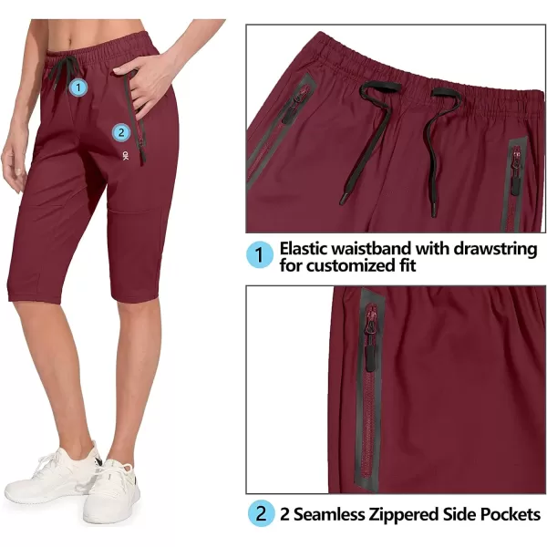 Little Donkey Andy Women's Quick Dry Cool Capri Pants Stretch Lightweight Drawstring Hiking Running Track Workout