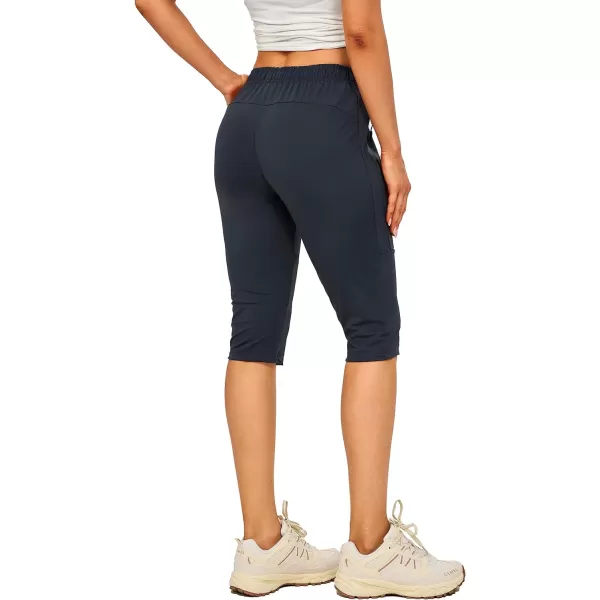 Little Donkey Andy Women's Quick Dry Cool Capri Pants Stretch Lightweight Drawstring Hiking Running Track Workout