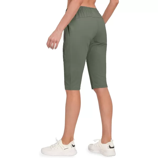 Little Donkey Andy Women's Quick Dry Cool Capri Pants Stretch Lightweight Drawstring Hiking Running Track Workout
