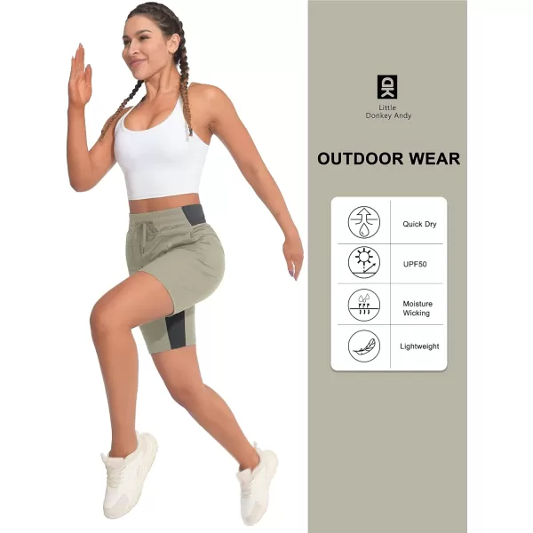 Little Donkey Andy Women's Quick Dry Hiking Bermuda Shorts, Stretch Golf Shorts, Elastic Waist with Drawstring