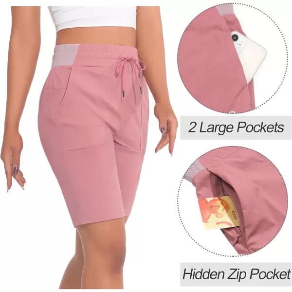 Little Donkey Andy Women's Quick Dry Hiking Bermuda Shorts, Stretch Golf Shorts, Elastic Waist with Drawstring