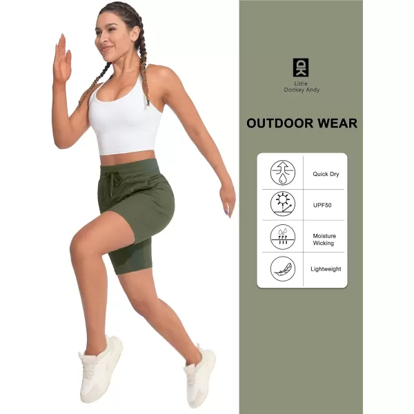 Little Donkey Andy Women's Quick Dry Hiking Bermuda Shorts, Stretch Golf Shorts, Elastic Waist with Drawstring