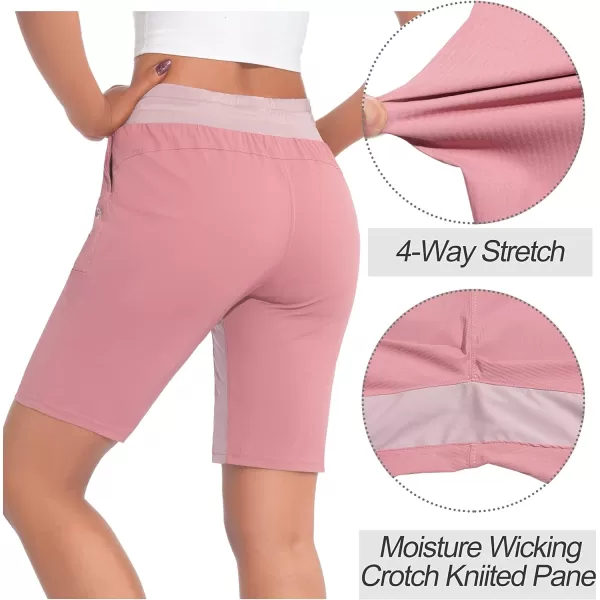 Little Donkey Andy Women's Quick Dry Hiking Bermuda Shorts, Stretch Golf Shorts, Elastic Waist with Drawstring