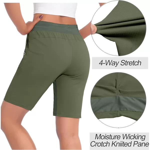 Little Donkey Andy Women's Quick Dry Hiking Bermuda Shorts, Stretch Golf Shorts, Elastic Waist with Drawstring