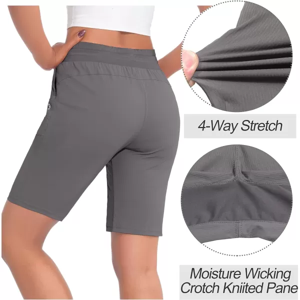 Little Donkey Andy Women's Quick Dry Hiking Bermuda Shorts, Stretch Golf Shorts, Elastic Waist with Drawstring