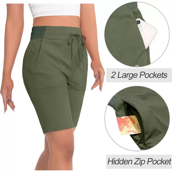 Little Donkey Andy Women's Quick Dry Hiking Bermuda Shorts, Stretch Golf Shorts, Elastic Waist with Drawstring
