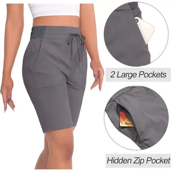 Little Donkey Andy Women's Quick Dry Hiking Bermuda Shorts, Stretch Golf Shorts, Elastic Waist with Drawstring