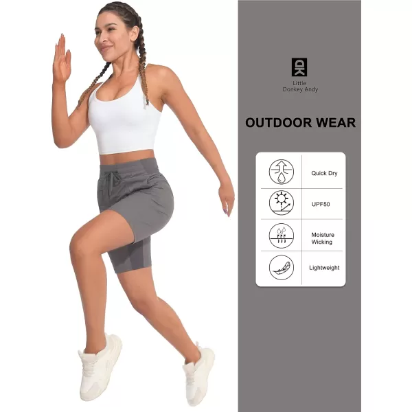 Little Donkey Andy Women's Quick Dry Hiking Bermuda Shorts, Stretch Golf Shorts, Elastic Waist with Drawstring