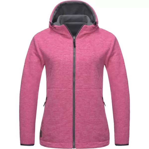 Little Donkey Andy Women's Reversible Long Fleece Jacket Full Zip Polar Fleece Hoodie Lightweight Soft Warm Winter Coat