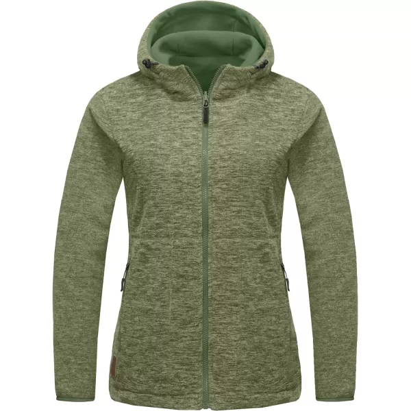 Little Donkey Andy Women's Reversible Long Fleece Jacket Full Zip Polar Fleece Hoodie Lightweight Soft Warm Winter Coat