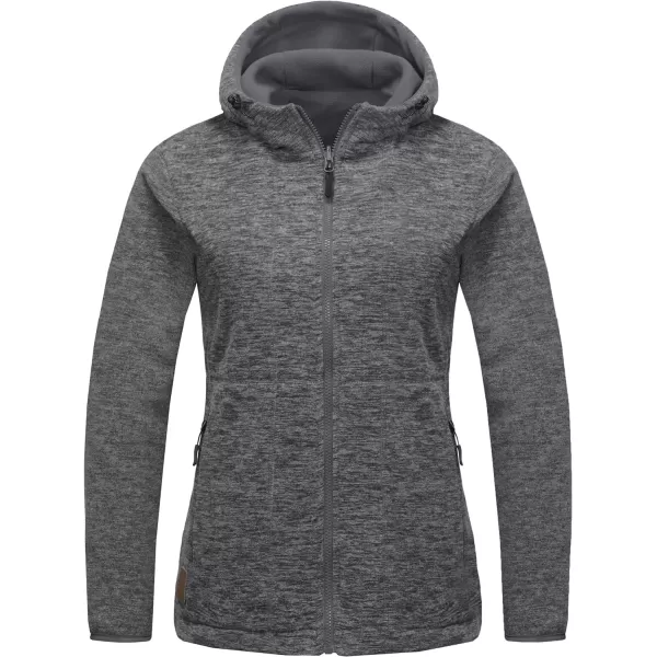 Little Donkey Andy Women's Reversible Long Fleece Jacket Full Zip Polar Fleece Hoodie Lightweight Soft Warm Winter Coat