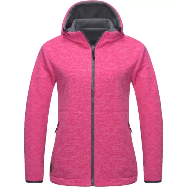 Little Donkey Andy Women's Reversible Long Fleece Jacket Full Zip Polar Fleece Hoodie Lightweight Soft Warm Winter Coat