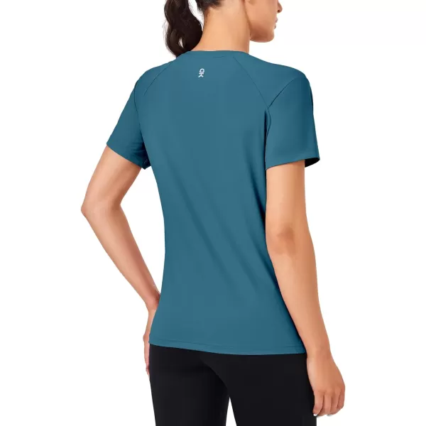 Little Donkey Andy Women's Short Sleeve Quick Dry T-Shirt, Crew Neck Athletic Shirts for Golf Running, Breathable UPF 50