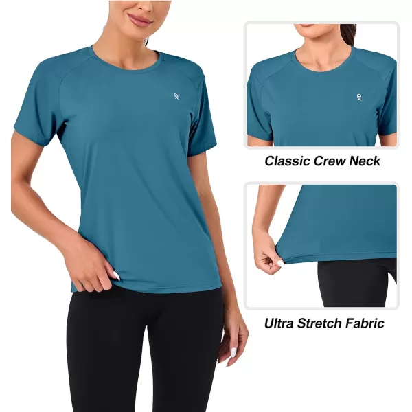 Little Donkey Andy Women's Short Sleeve Quick Dry T-Shirt, Crew Neck Athletic Shirts for Golf Running, Breathable UPF 50