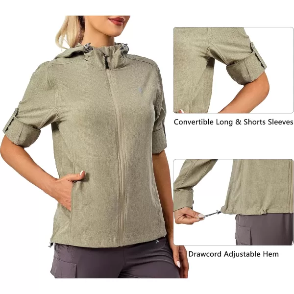 Little Donkey Andy Women's UPF 50+ Hoodie Jackets Long Sleeve Breathable Lightweight Hiking Shirt, Air-Holes Tech