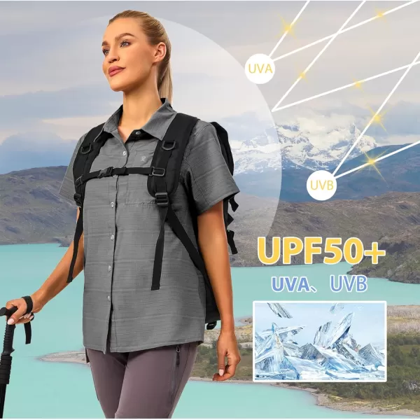 Little Donkey Andy Women's UPF 50 UV Protection Shirt, Breathable Short Sleeve Fishing Hiking Shirts