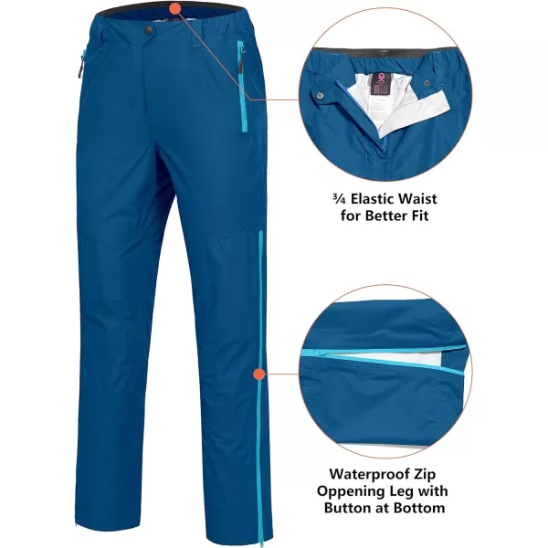 Little Donkey Andy Womens Waterproof Lightweight Rain Pants Rainproof Overpants Hiking Golf Outdoor