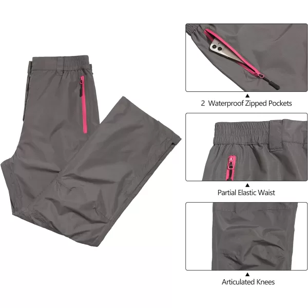 Little Donkey Andy Women's Waterproof Rain Pants Breathable Lightweight Rainproof Pants
