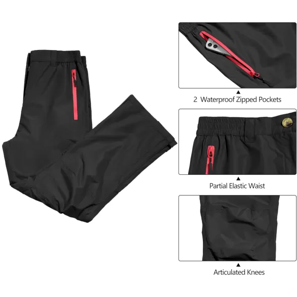 Little Donkey Andy Women's Waterproof Rain Pants Breathable Lightweight Rainproof Pants