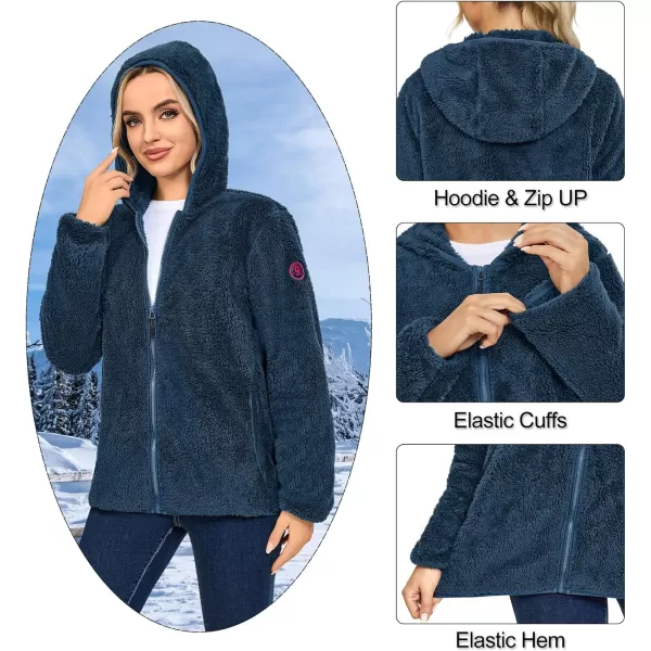 Little Donkey Andy Women's Winter Hoodies Sherpa Fleece Jacket Warm Lightweight Sweatshirt Zip Up Outerwear Fuzzy Coat