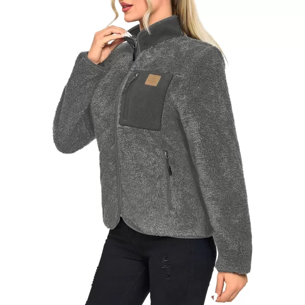 Little Donkey Andy Women's Winter Hoodies Sherpa Fleece Jacket Warm Lightweight Sweatshirt Zip Up Outerwear Fuzzy Coat
