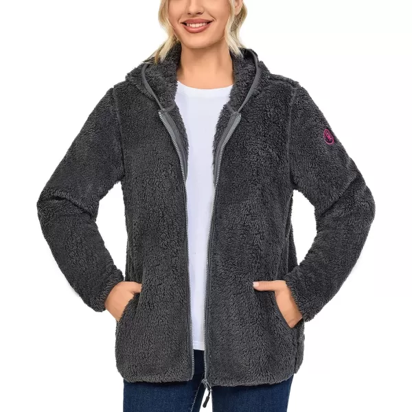 Little Donkey Andy Women's Winter Hoodies Sherpa Fleece Jacket Warm Lightweight Sweatshirt Zip Up Outerwear Fuzzy Coat