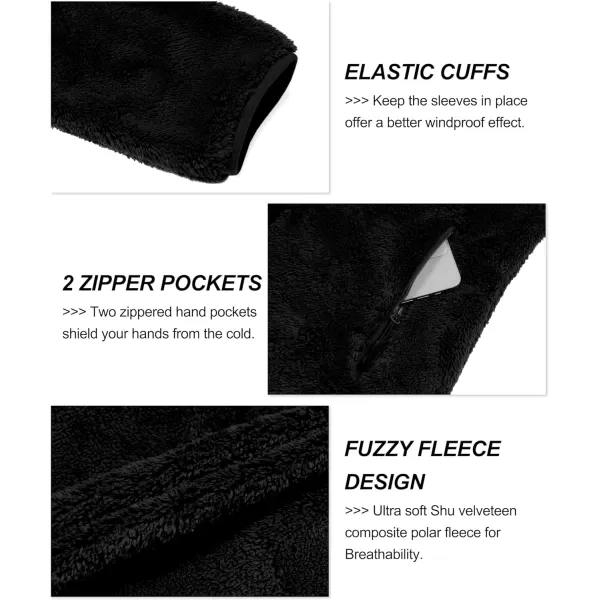 Little Donkey Andy Women's Winter Hoodies Sherpa Fleece Jacket Warm Lightweight Sweatshirt Zip Up Outerwear Fuzzy Coat