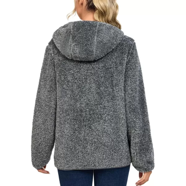 Little Donkey Andy Women's Winter Hoodies Sherpa Fleece Jacket Warm Lightweight Sweatshirt Zip Up Outerwear Fuzzy Coat