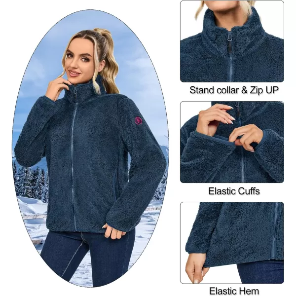 Little Donkey Andy Women's Winter Hoodies Sherpa Fleece Jacket Warm Lightweight Sweatshirt Zip Up Outerwear Fuzzy Coat