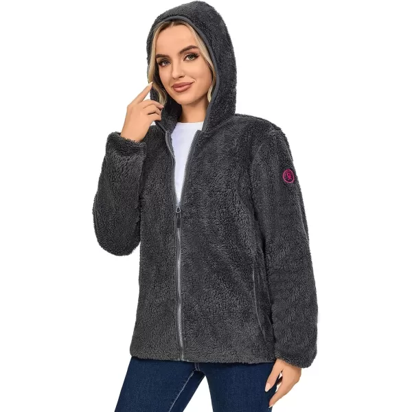 Little Donkey Andy Women's Winter Hoodies Sherpa Fleece Jacket Warm Lightweight Sweatshirt Zip Up Outerwear Fuzzy Coat