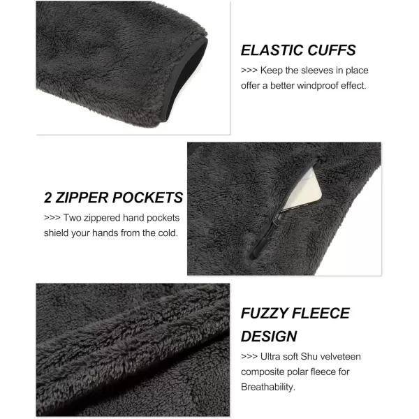 Little Donkey Andy Women's Winter Hoodies Sherpa Fleece Jacket Warm Lightweight Sweatshirt Zip Up Outerwear Fuzzy Coat