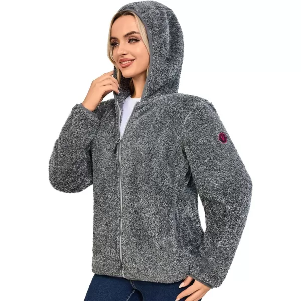 Little Donkey Andy Women's Winter Hoodies Sherpa Fleece Jacket Warm Lightweight Sweatshirt Zip Up Outerwear Fuzzy Coat
