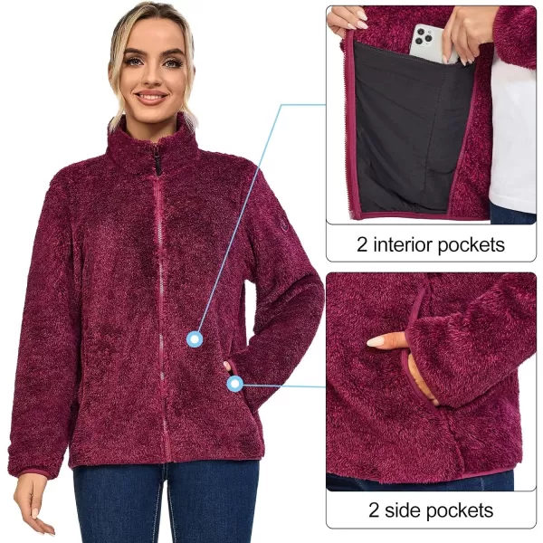 Little Donkey Andy Women's Winter Hoodies Sherpa Fleece Jacket Warm Lightweight Sweatshirt Zip Up Outerwear Fuzzy Coat