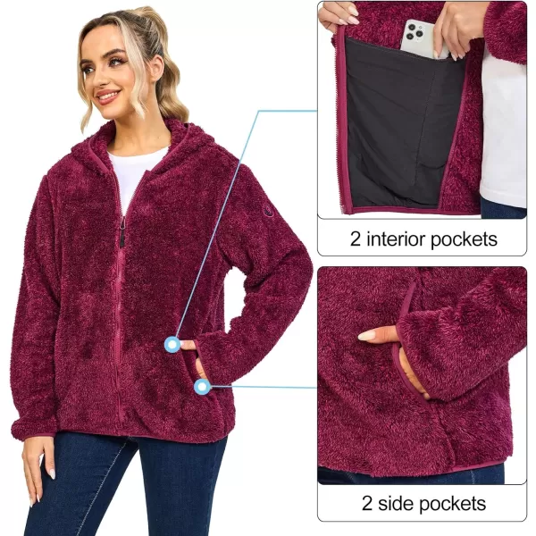 Little Donkey Andy Women's Winter Hoodies Sherpa Fleece Jacket Warm Lightweight Sweatshirt Zip Up Outerwear Fuzzy Coat