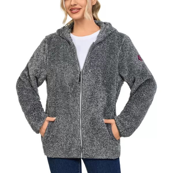 Little Donkey Andy Women's Winter Hoodies Sherpa Fleece Jacket Warm Lightweight Sweatshirt Zip Up Outerwear Fuzzy Coat