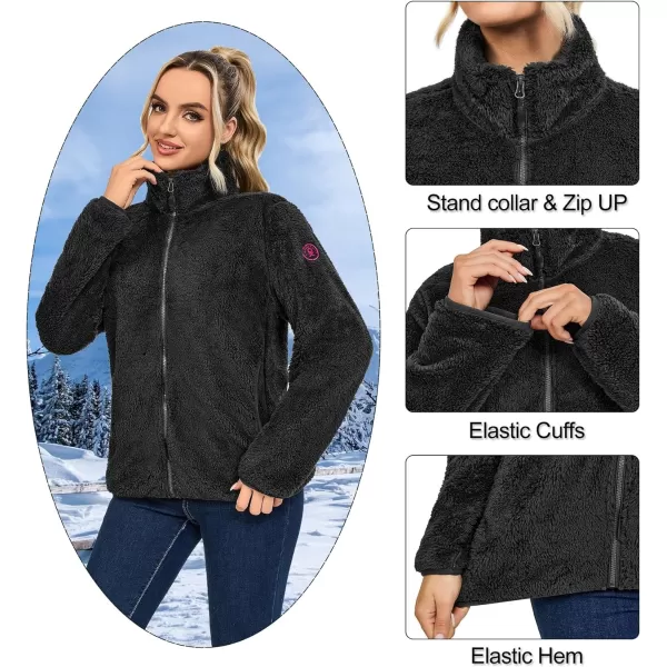 Little Donkey Andy Women's Winter Hoodies Sherpa Fleece Jacket Warm Lightweight Sweatshirt Zip Up Outerwear Fuzzy Coat