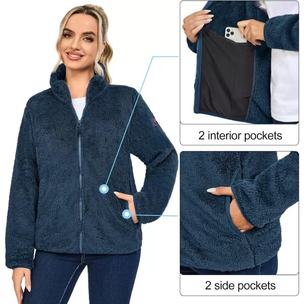 Little Donkey Andy Women's Winter Hoodies Sherpa Fleece Jacket Warm Lightweight Sweatshirt Zip Up Outerwear Fuzzy Coat