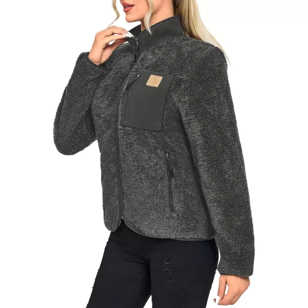 Little Donkey Andy Women's Winter Hoodies Sherpa Fleece Jacket Warm Lightweight Sweatshirt Zip Up Outerwear Fuzzy Coat