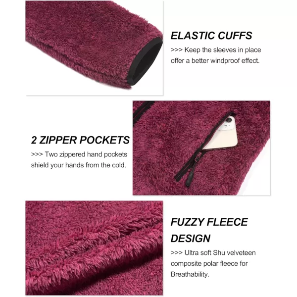 Little Donkey Andy Women's Winter Hoodies Sherpa Fleece Jacket Warm Lightweight Sweatshirt Zip Up Outerwear Fuzzy Coat