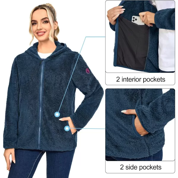 Little Donkey Andy Women's Winter Hoodies Sherpa Fleece Jacket Warm Lightweight Sweatshirt Zip Up Outerwear Fuzzy Coat