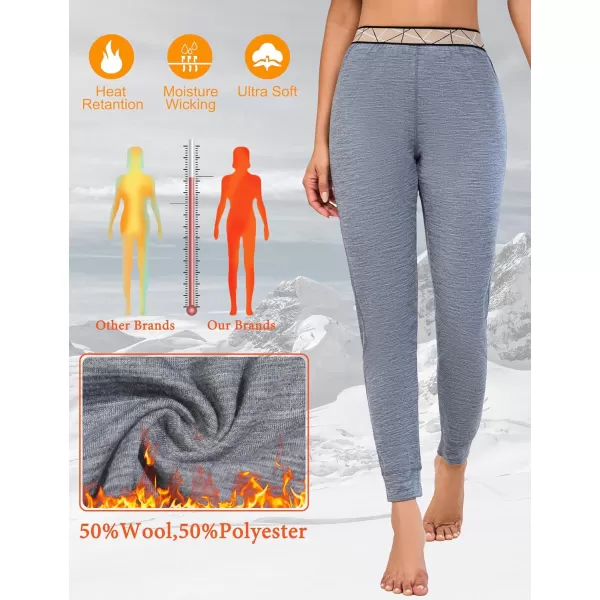 Little Donkey Andy Women's Wool Base Layer,Lightweight Thermal Underwear Tops Winter Long Sleeve Shirts, Quick Dry Wicking